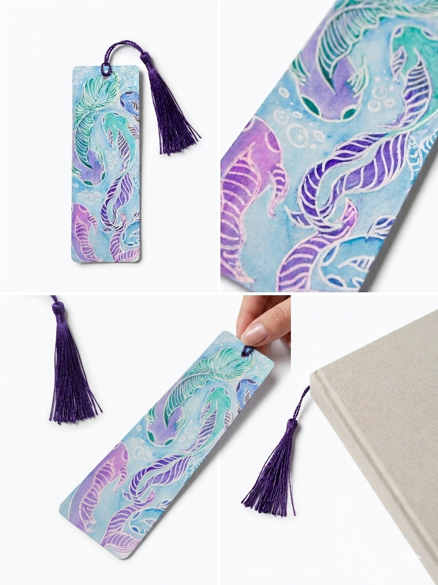 Watercolor Koi Fish Bookmark by JoJo