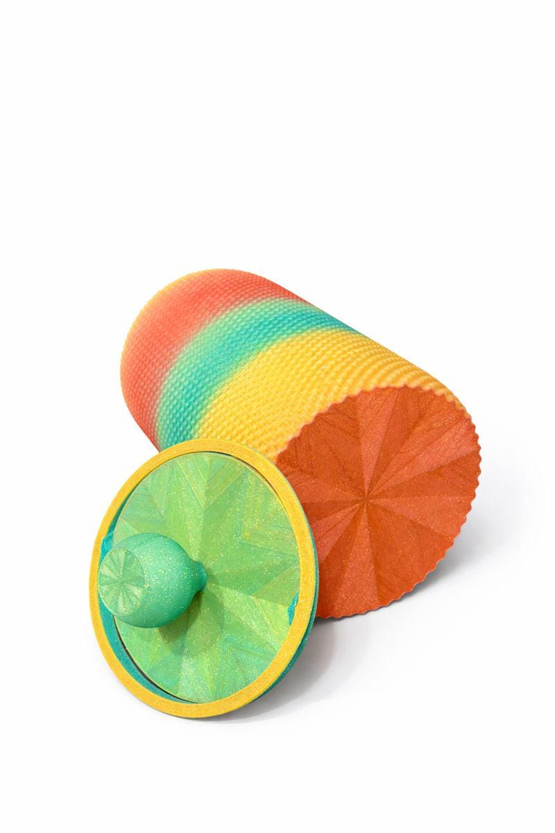 Minimalist Organizer with Flip-Top Lid, Modern Textured Storage Jar