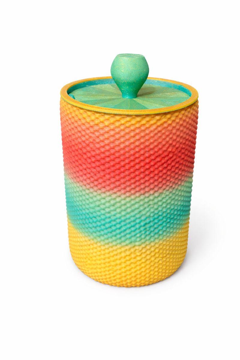 Minimalist Organizer with Flip-Top Lid, Modern Textured Storage Jar