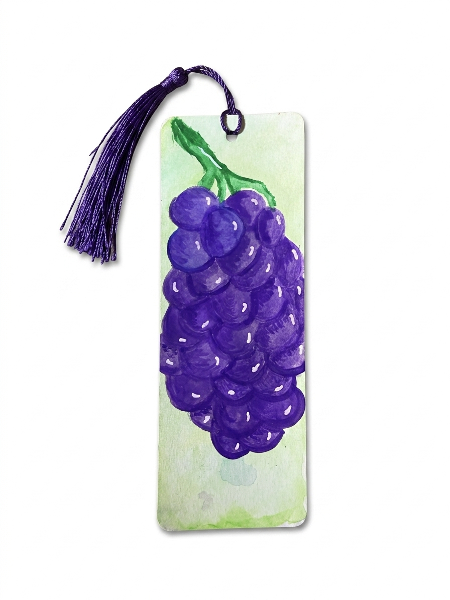 Watercolor Grape Bookmark by JoJo