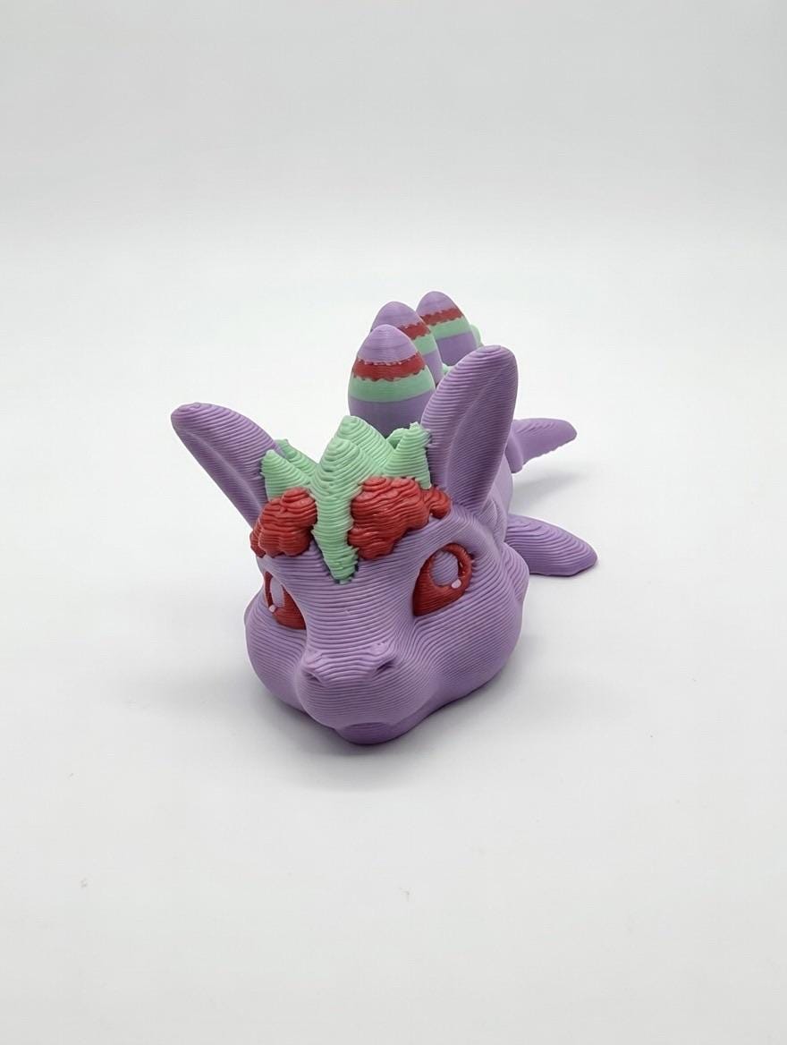 Limited Edition Easter Flexi Dragon – Articulated 3D Printed Poseable Fidget Toy