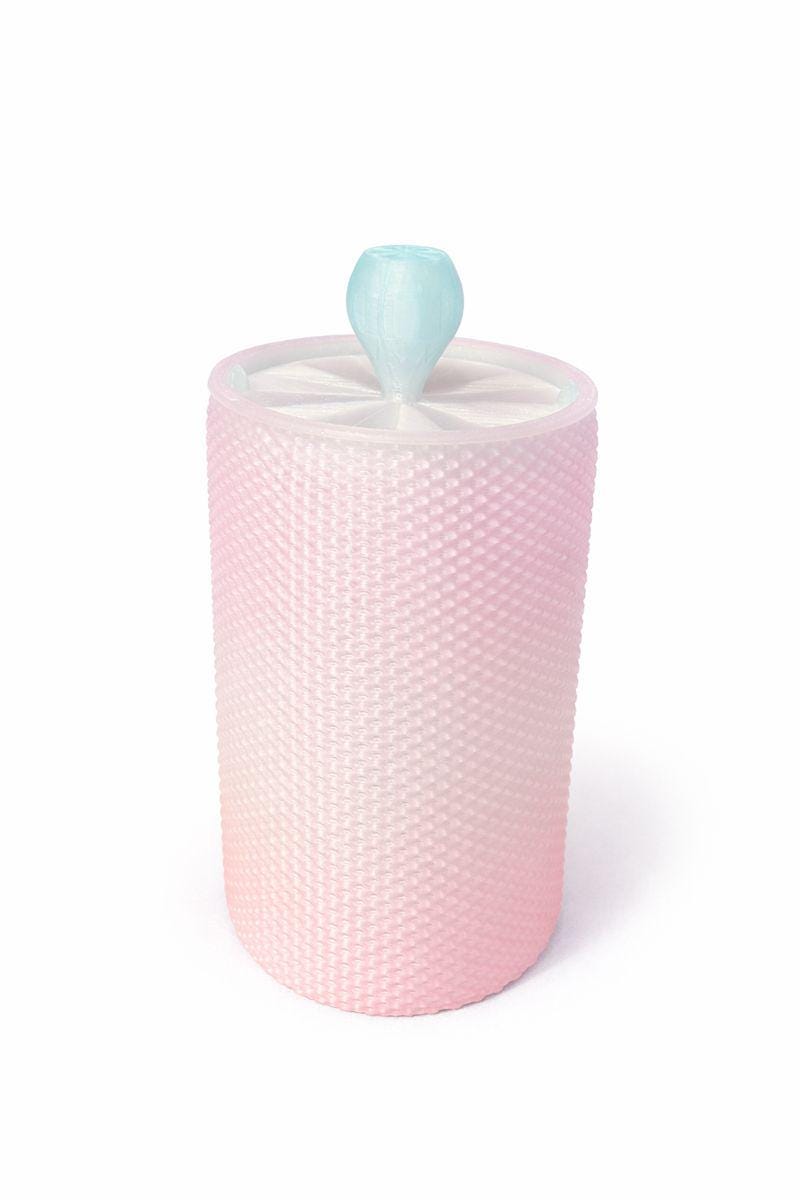 Minimalist Organizer with Flip-Top Lid, Modern Textured Storage Jar