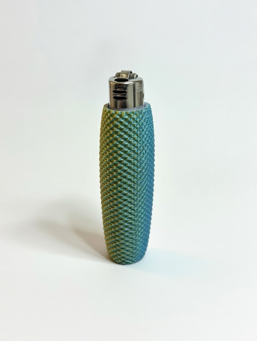 Glow in the Dark BIC Lighter Cover | Hi-Vis Textured Honeycomb Sleeve