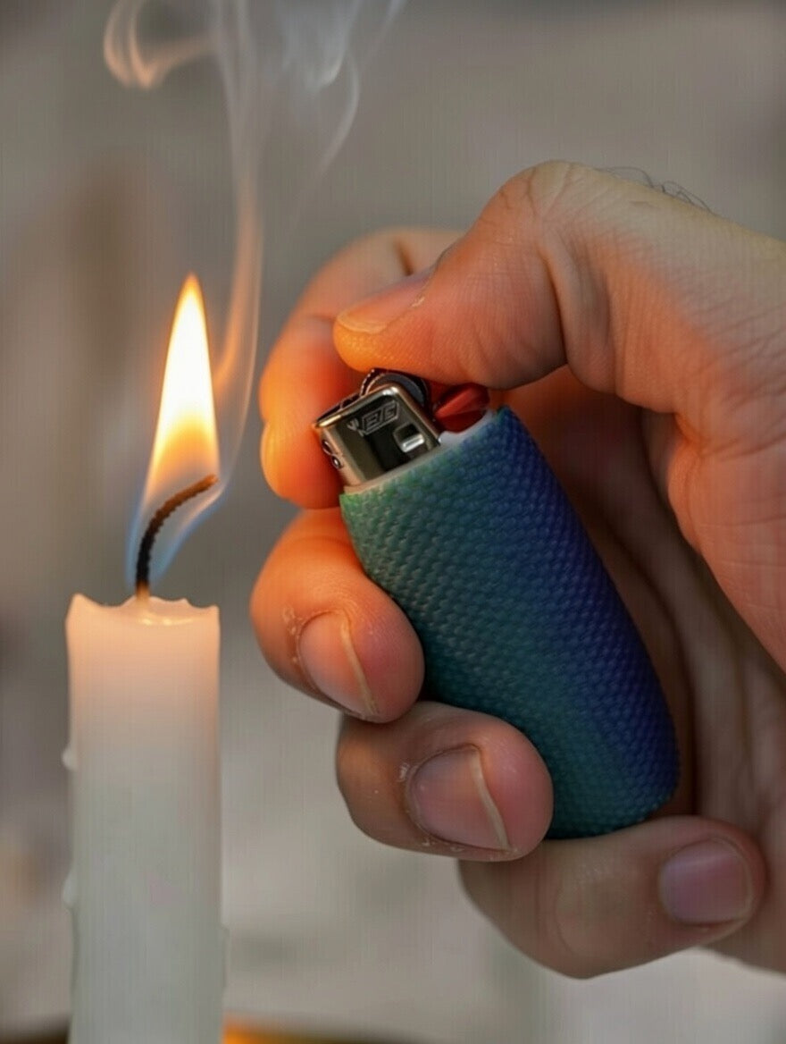 Glow in the Dark BIC Lighter Cover | Hi-Vis Textured Honeycomb Sleeve