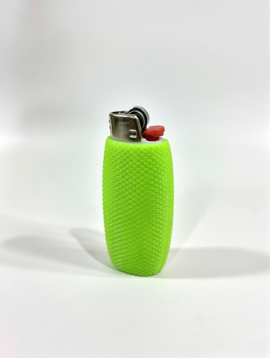 Glow in the Dark BIC Lighter Cover | Hi-Vis Textured Honeycomb Sleeve