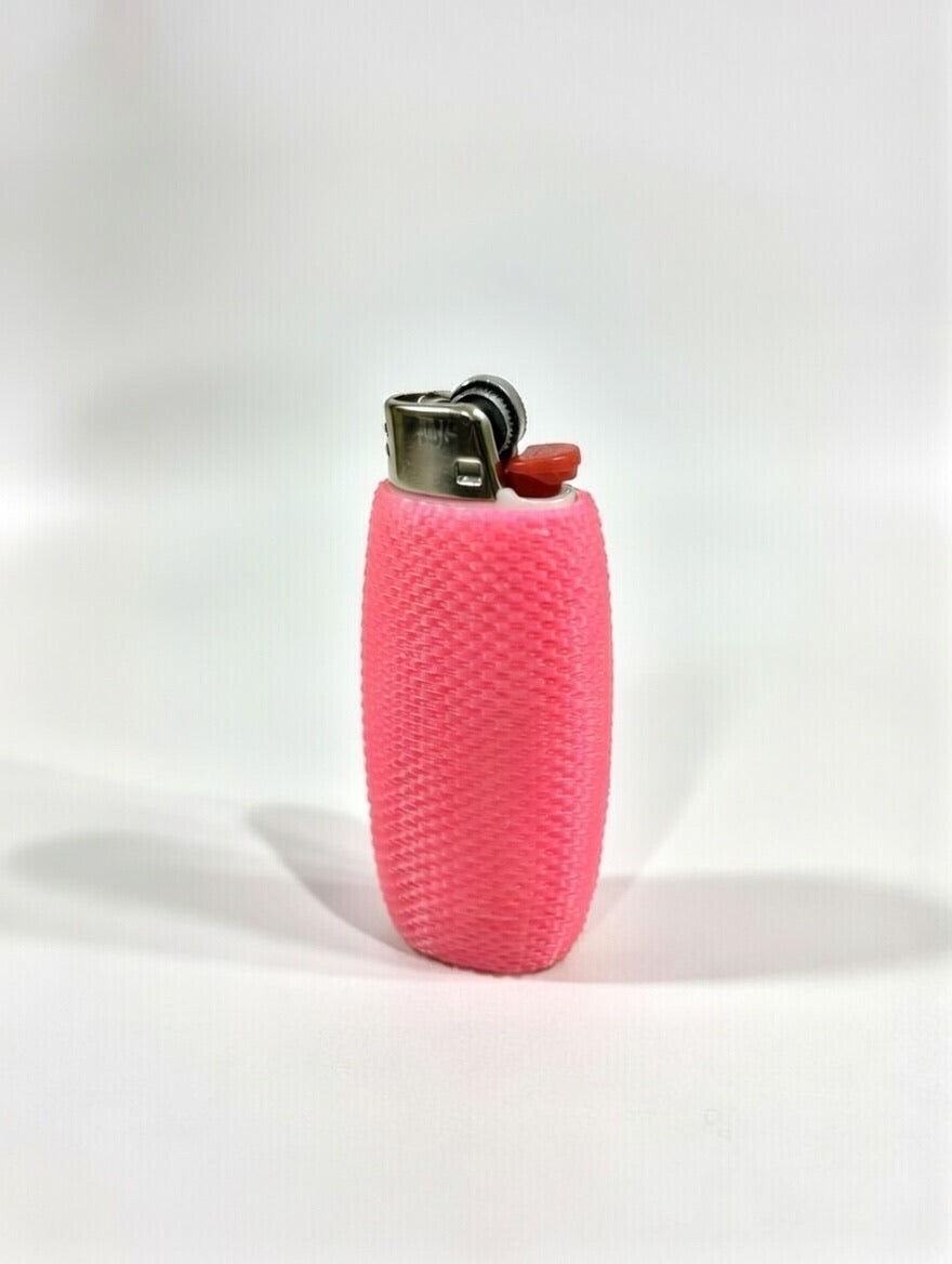 Glow in the Dark BIC Lighter Cover | Hi-Vis Textured Honeycomb Sleeve