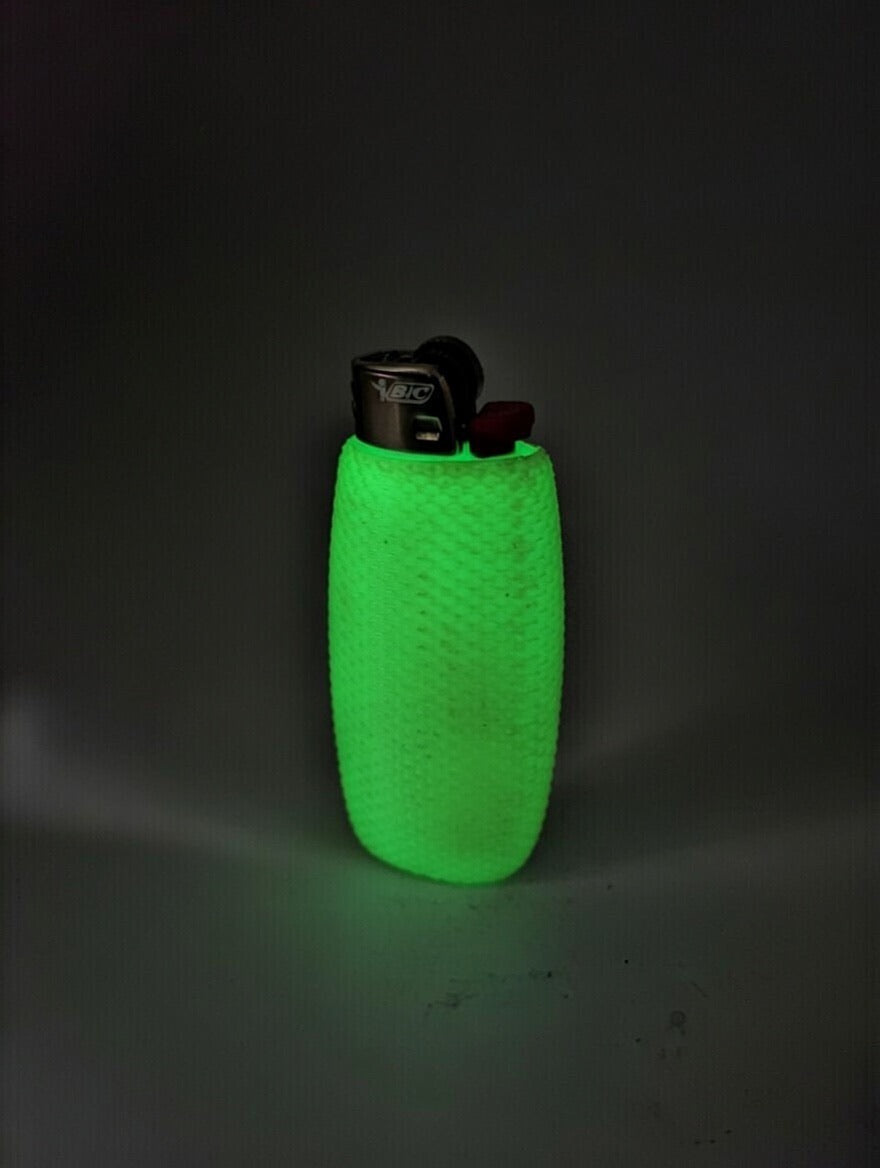Glow in the Dark BIC Lighter Cover | Hi-Vis Textured Honeycomb Sleeve