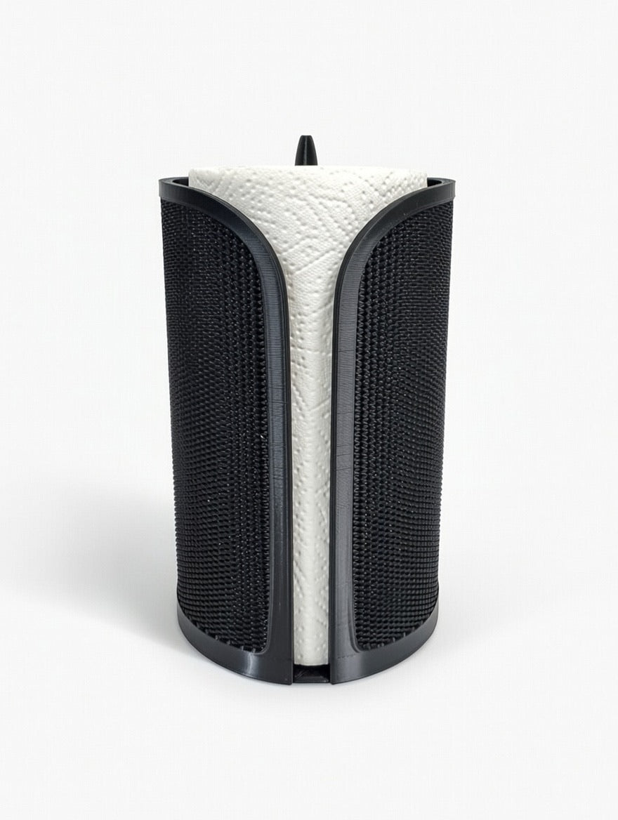 🖤 Modern Black Paper Towel Holder | Sleek Kitchen & Bathroom Countertop Dispenser