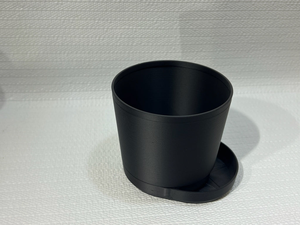 Matte Black Mini Planters | Offset Starburst Saucer Pots