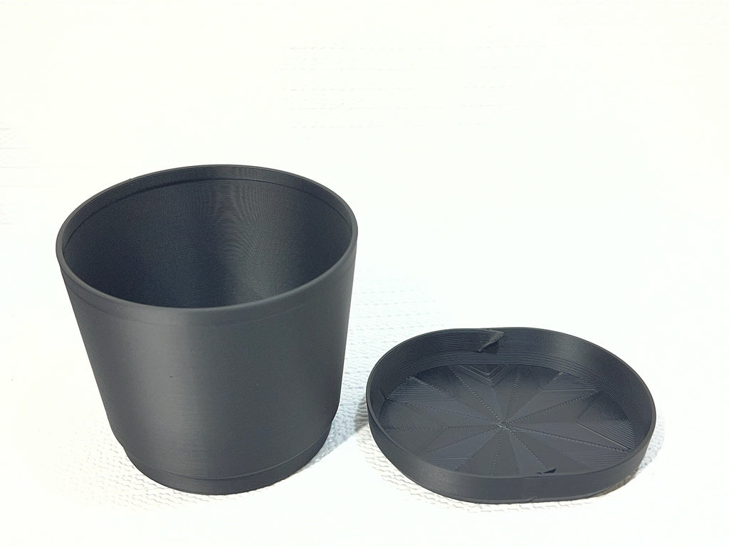 Matte Black Mini Planters | Offset Starburst Saucer Pots