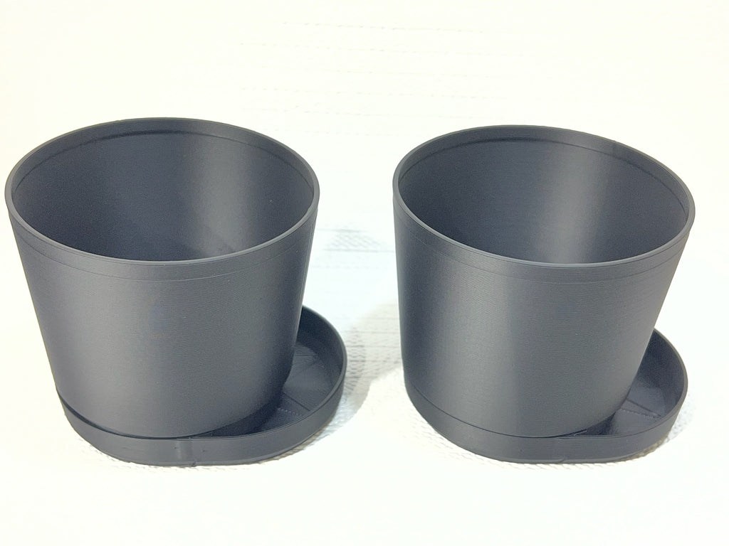 Matte Black Mini Planters | Offset Starburst Saucer Pots