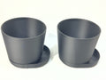 Matte Black Mini Planters | Offset Starburst Saucer Pots