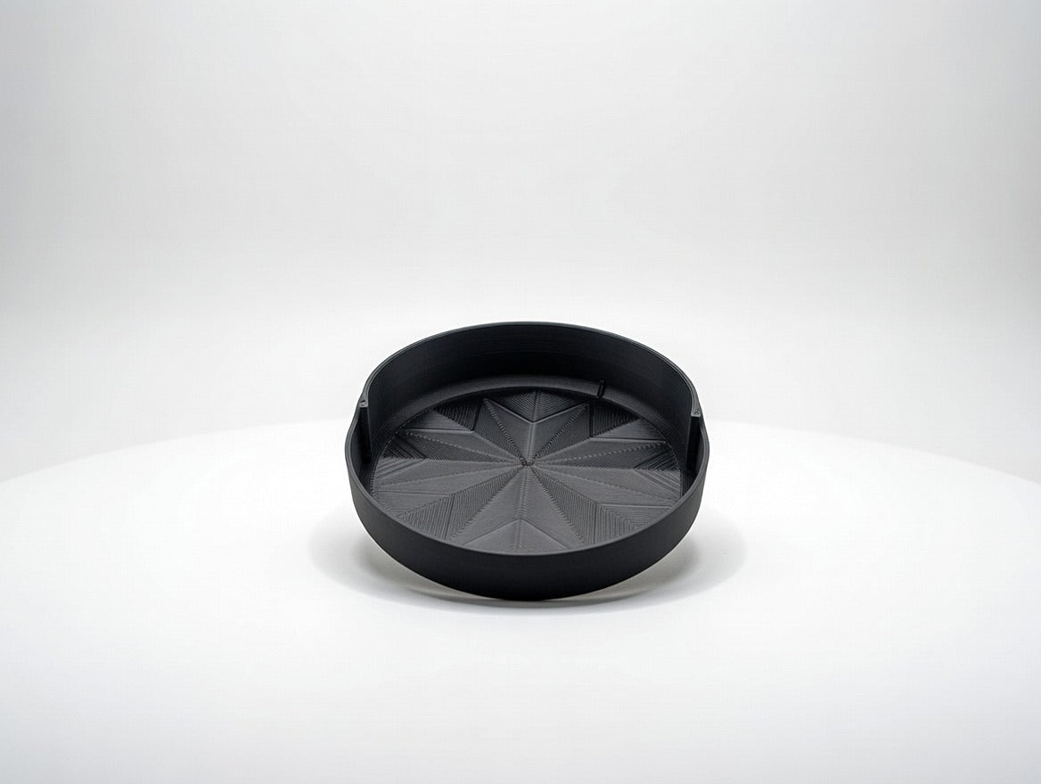 Matte Black Mini Planters | Offset Starburst Saucer Pots