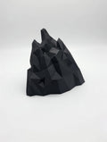 Geometric Mountain Wall Shelf | Modern Black Low-Poly Floating Decor