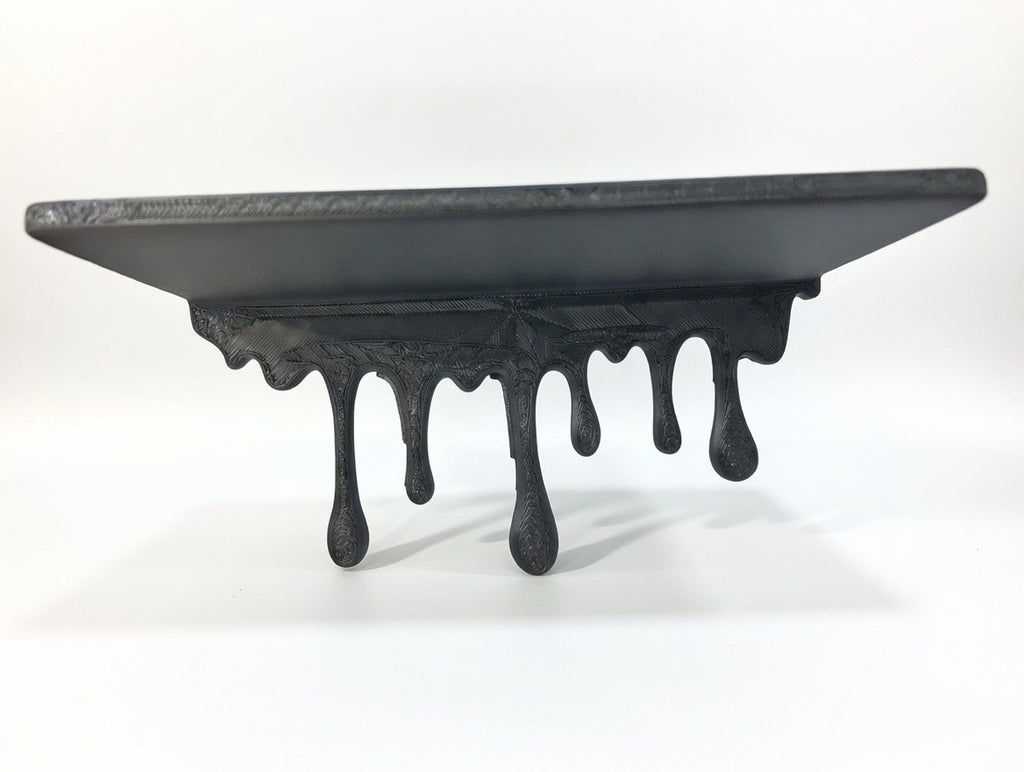 🖤 Abstract Dripping Wall Shelf | Modern Black Melted Edge Floating Decor