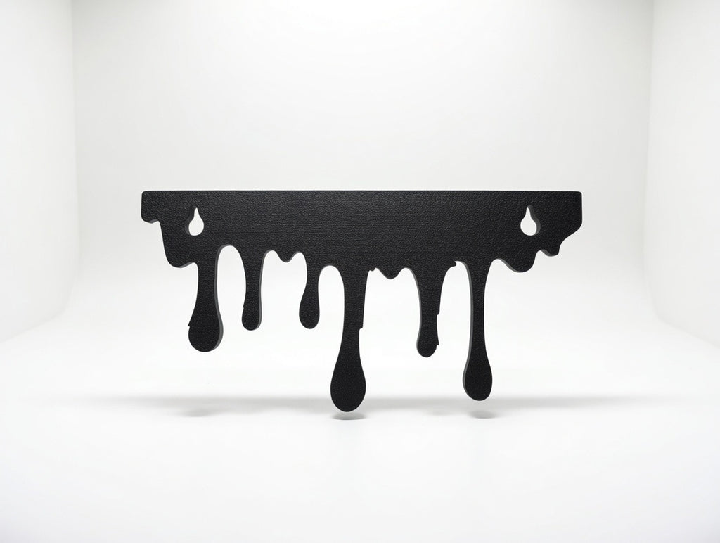 🖤 Abstract Dripping Wall Shelf | Modern Black Melted Edge Floating Decor