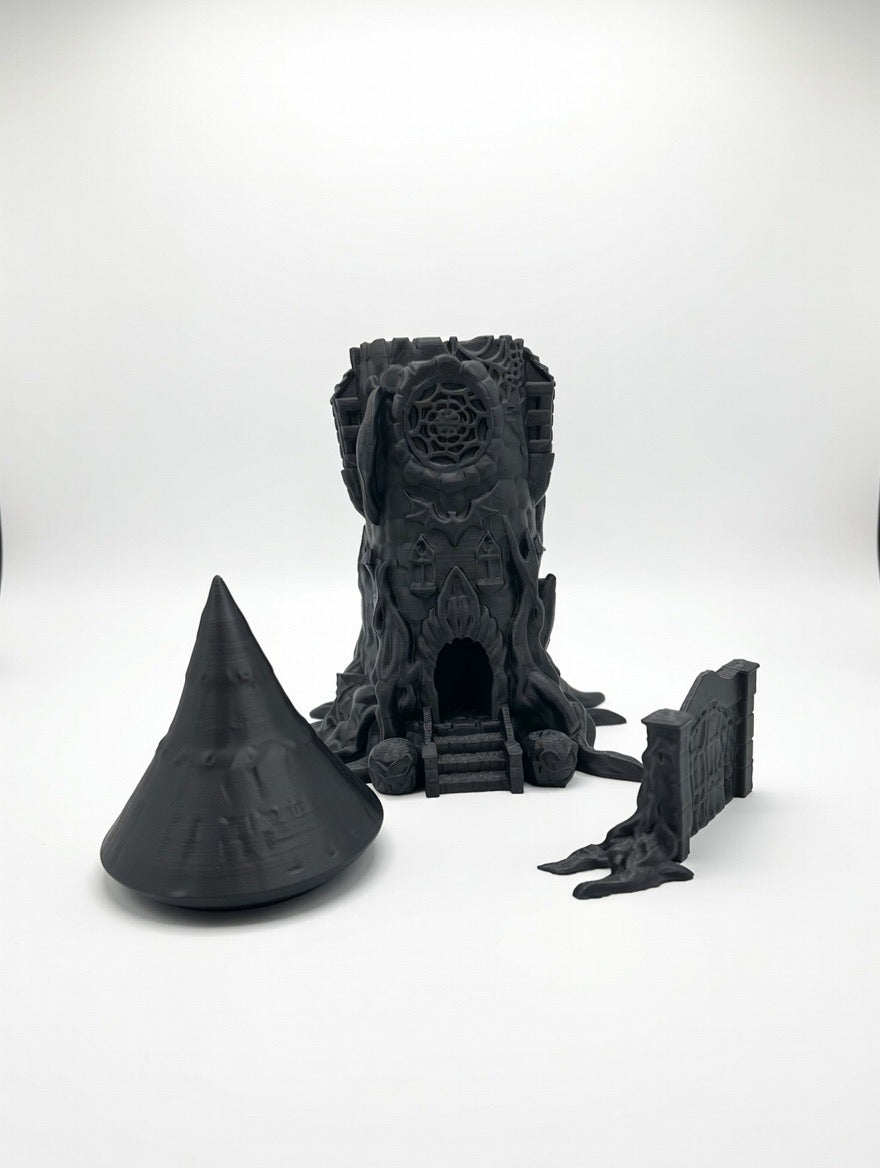Gothic Witch Tower Dice Tower | Paintable 3Pc Set 12" Tall RPG
