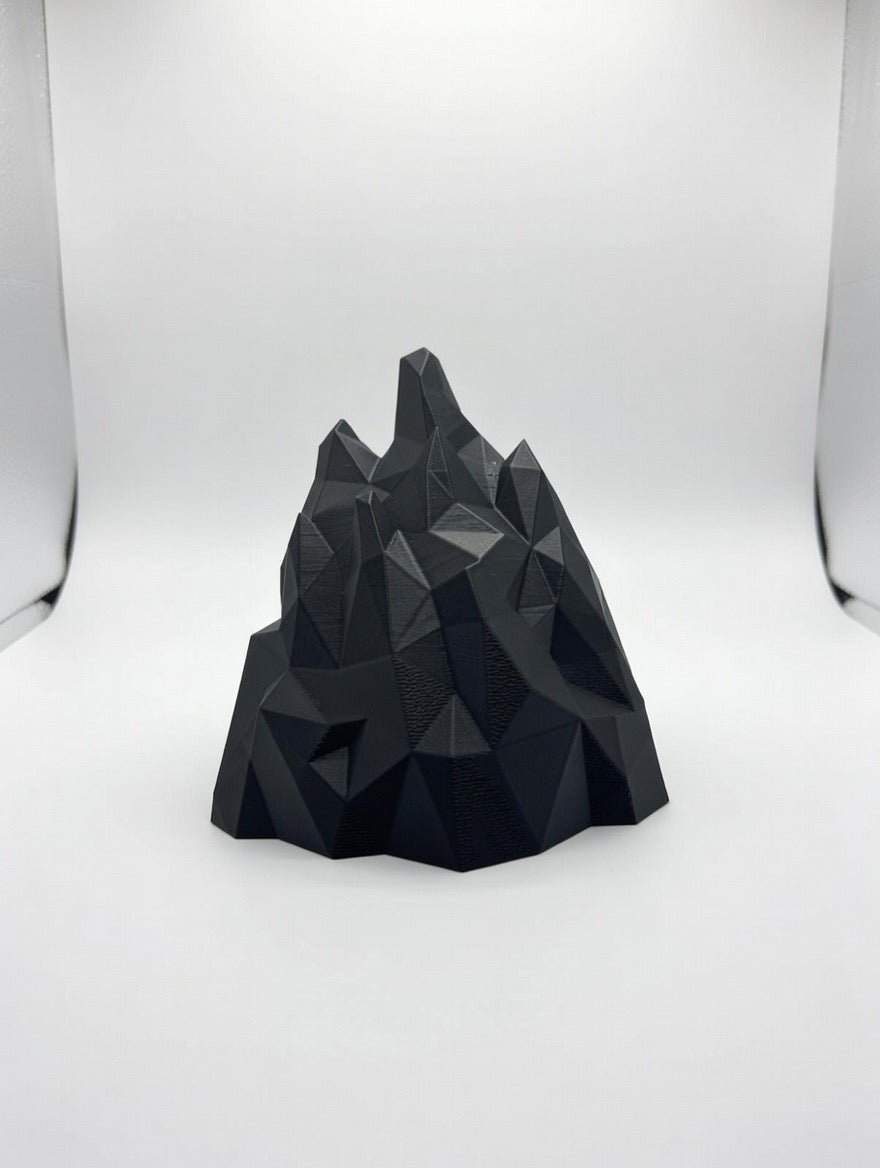 Geometric Mountain Wall Shelf | Modern Black Low-Poly Floating Decor
