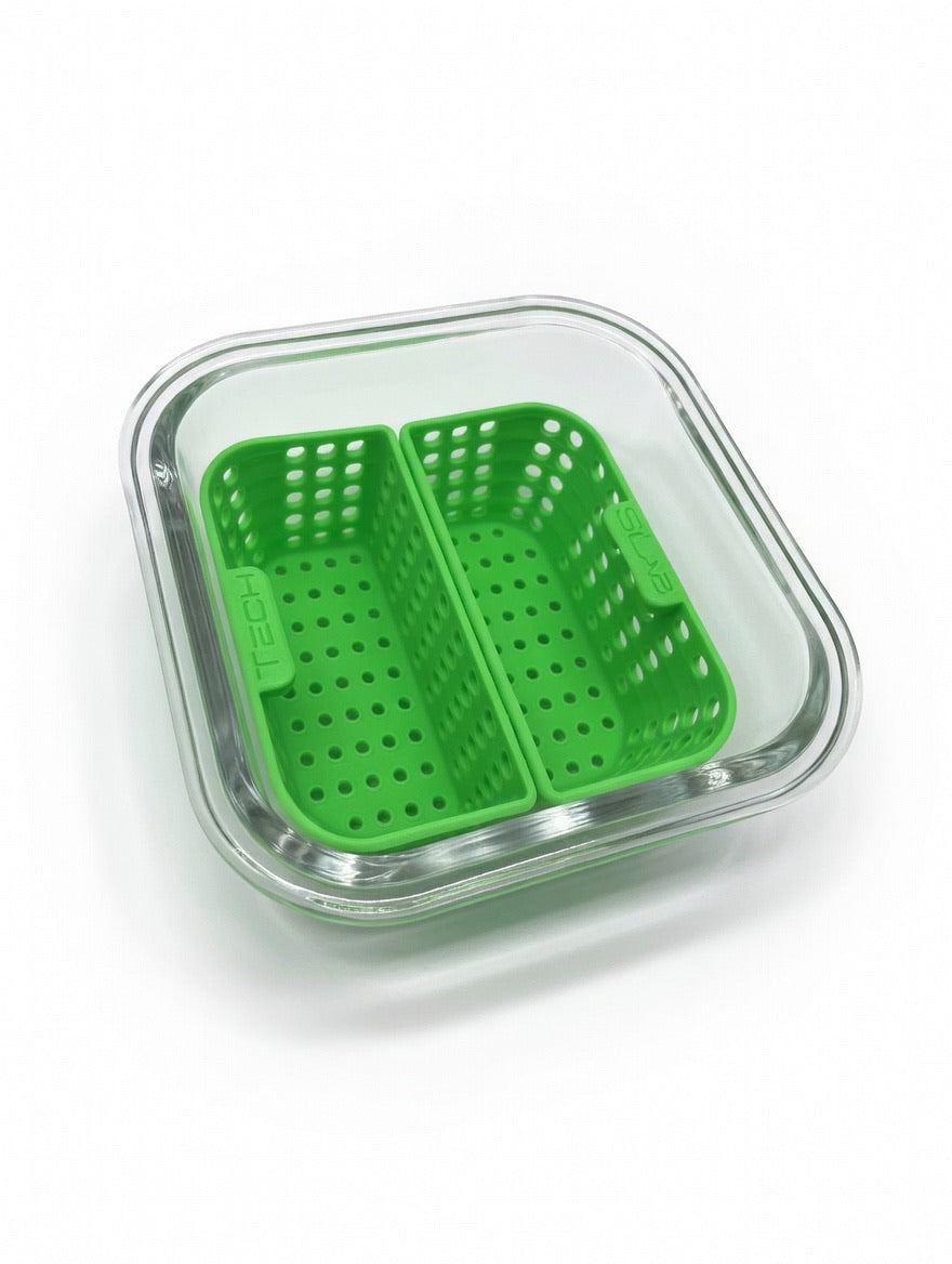 Banger Basket Insert – Slab Tech Edition Limited Run  – Dual Chamber Dab Organizer with Pyrex Dish –