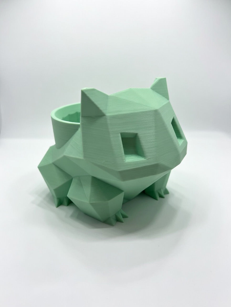 Bulbasaur Planter Pot – Low Poly Pokemon Inspired Plant Pot – Cute Desk Planter – Modern Geek Decor