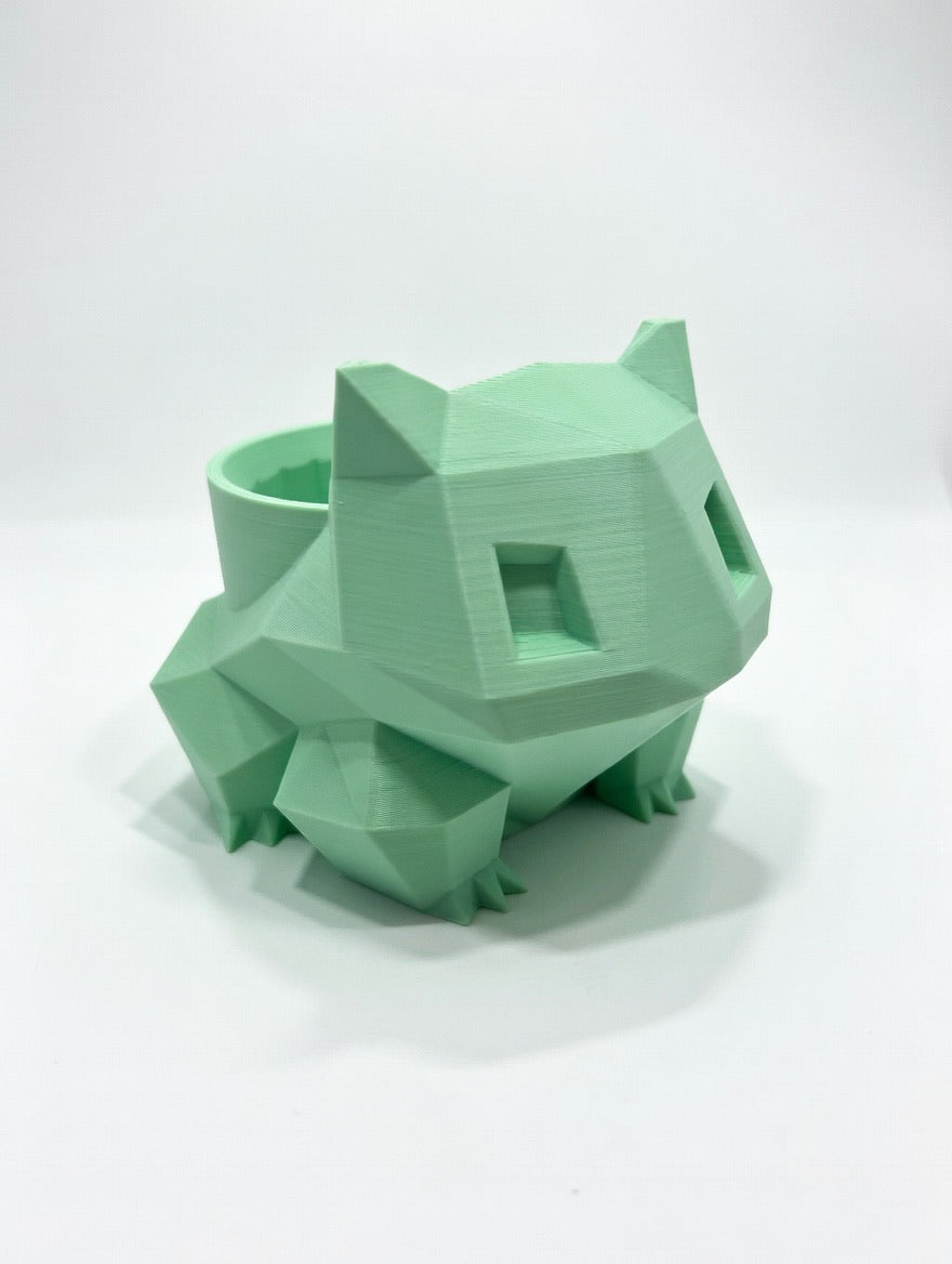 Bulbasaur Planter Pot – Low Poly Pokemon Inspired Plant Pot – Cute Desk Planter – Modern Geek Decor