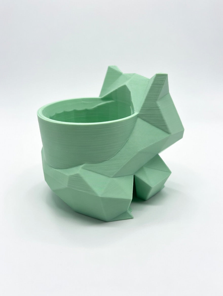 Bulbasaur Planter Pot – Low Poly Pokemon Inspired Plant Pot – Cute Desk Planter – Modern Geek Decor