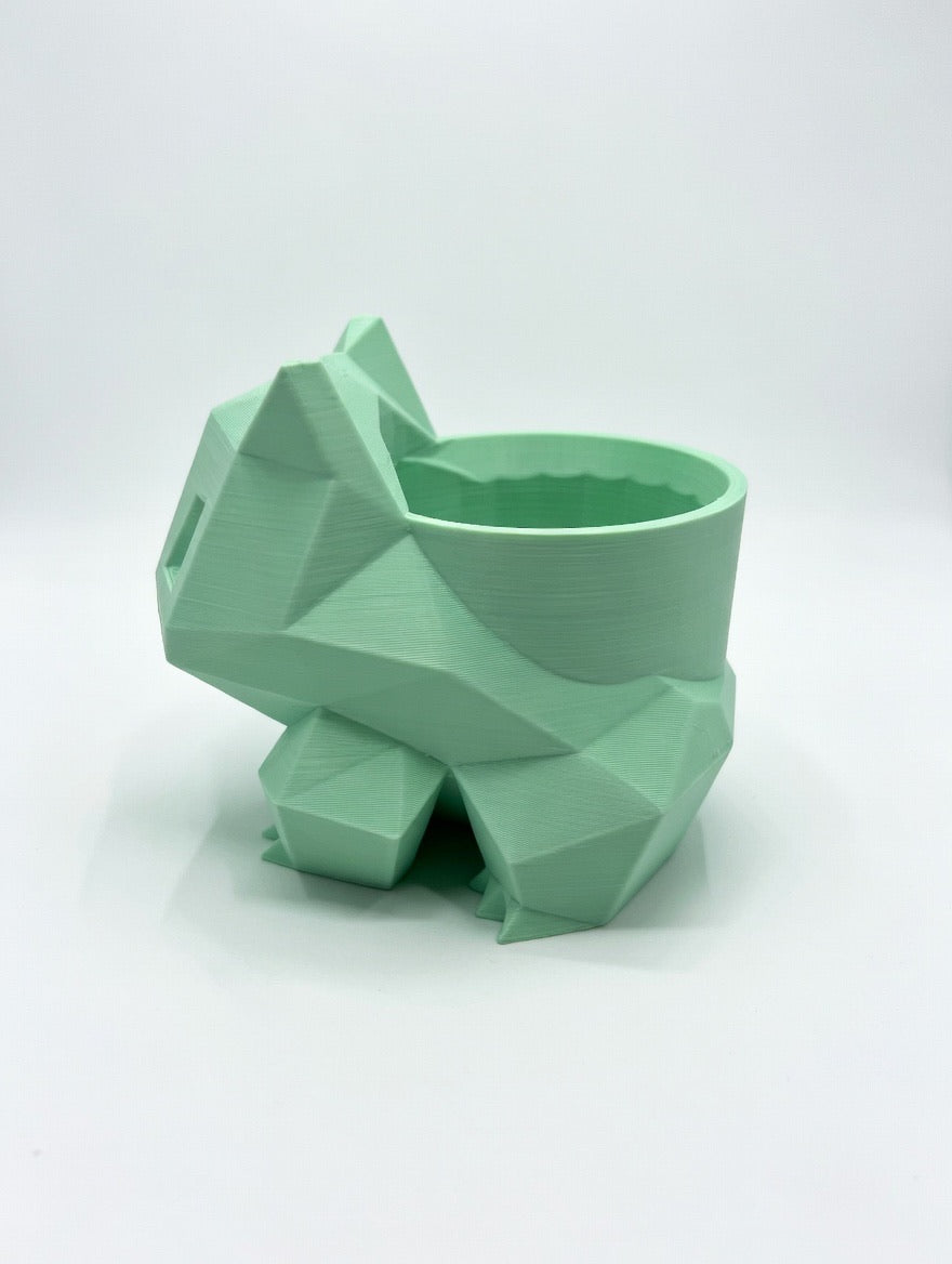 Bulbasaur Planter Pot – Low Poly Pokemon Inspired Plant Pot – Cute Desk Planter – Modern Geek Decor