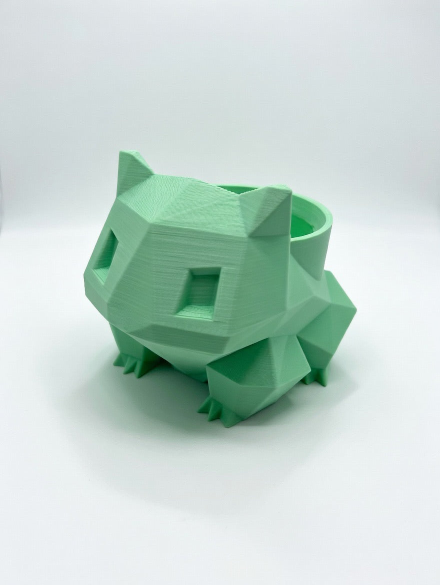 Bulbasaur Planter Pot – Low Poly Pokemon Inspired Plant Pot – Cute Desk Planter – Modern Geek Decor