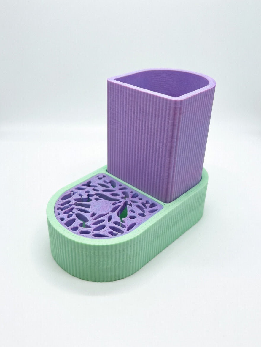 Anti Mold Toothbrush Holder – 3 Piece Bathroom Organizer Set – Modern Drainable Toothbrush Stand