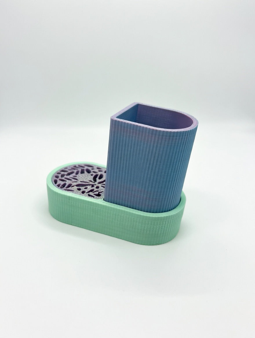 Anti Mold Toothbrush Holder – 3 Piece Bathroom Organizer Set – Modern Drainable Toothbrush Stand