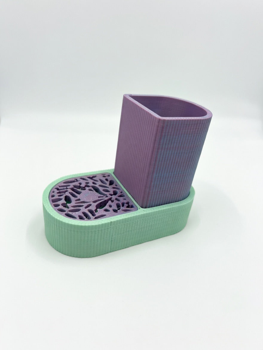 Anti Mold Toothbrush Holder – 3 Piece Bathroom Organizer Set – Modern Drainable Toothbrush Stand