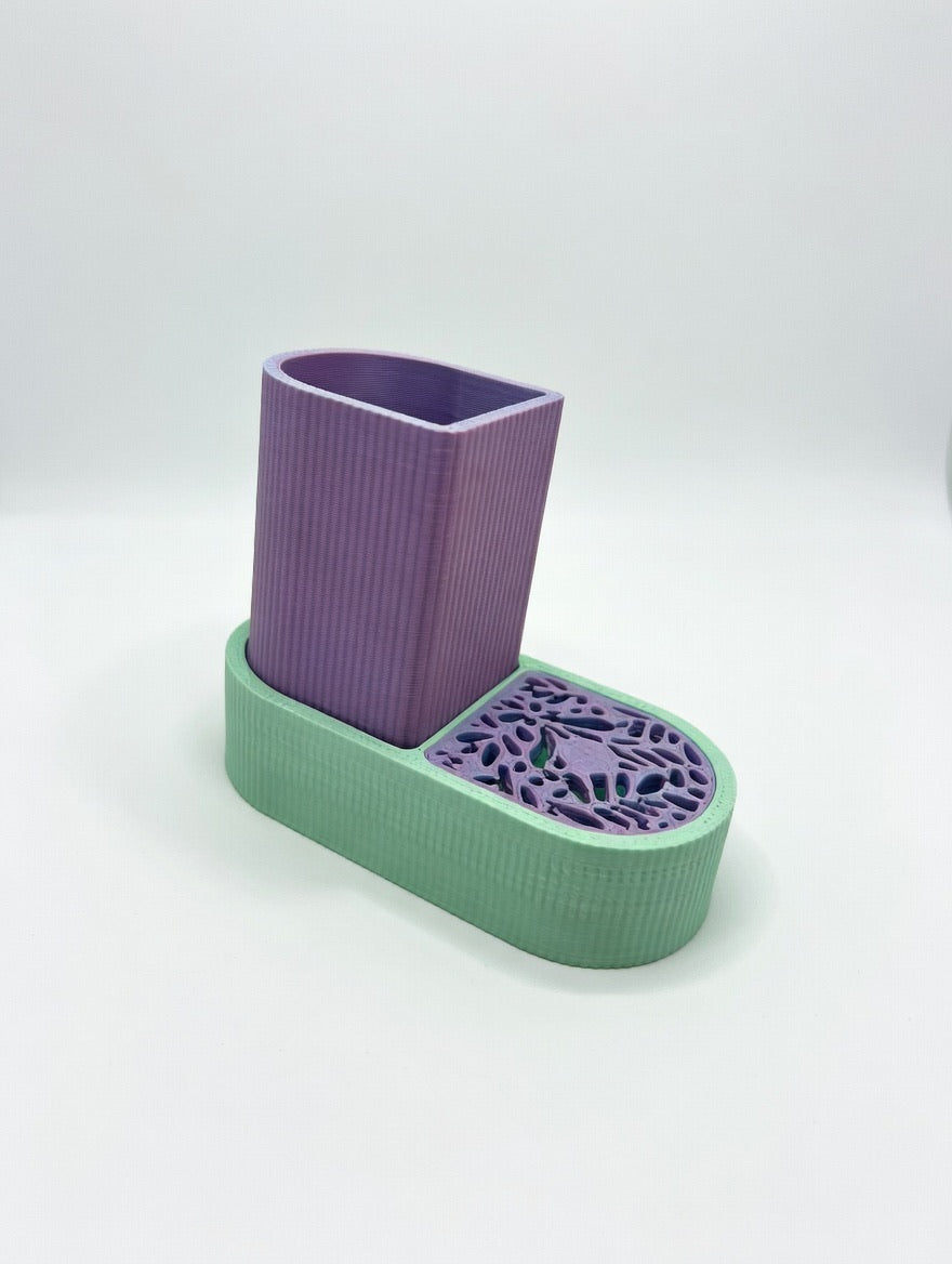 Anti Mold Toothbrush Holder – 3 Piece Bathroom Organizer Set – Modern Drainable Toothbrush Stand
