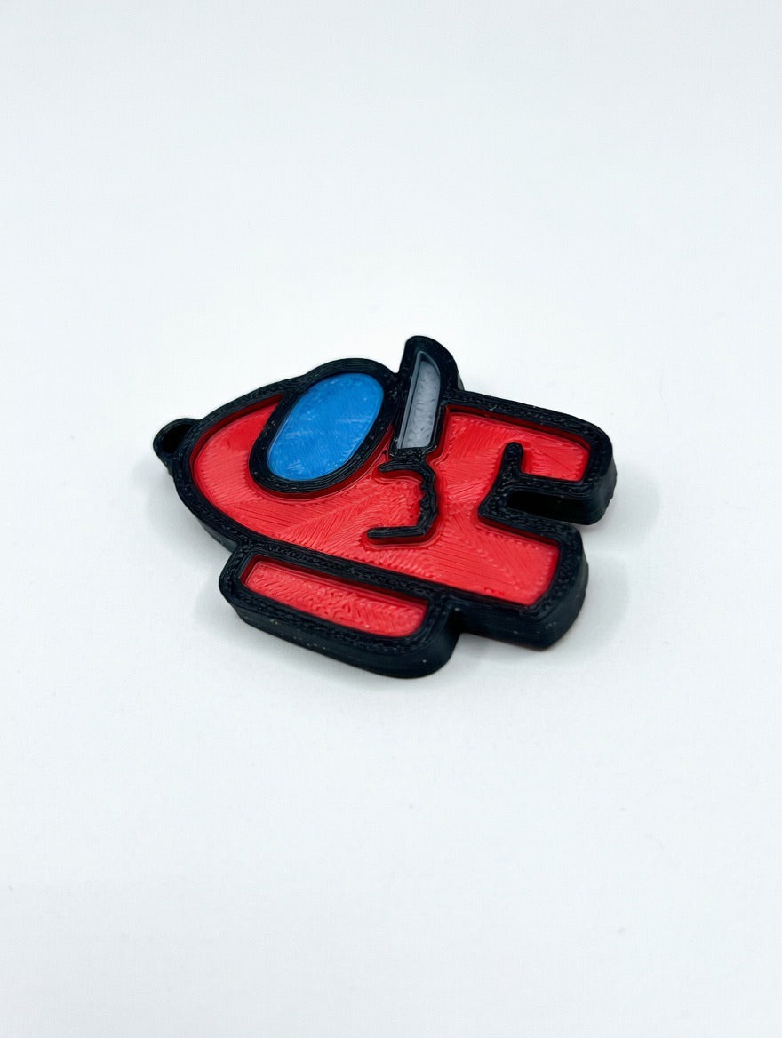 Among Us Keychain – Glow in the Dark Visor – Custom Gaming Keychain – Small Batch Handmade