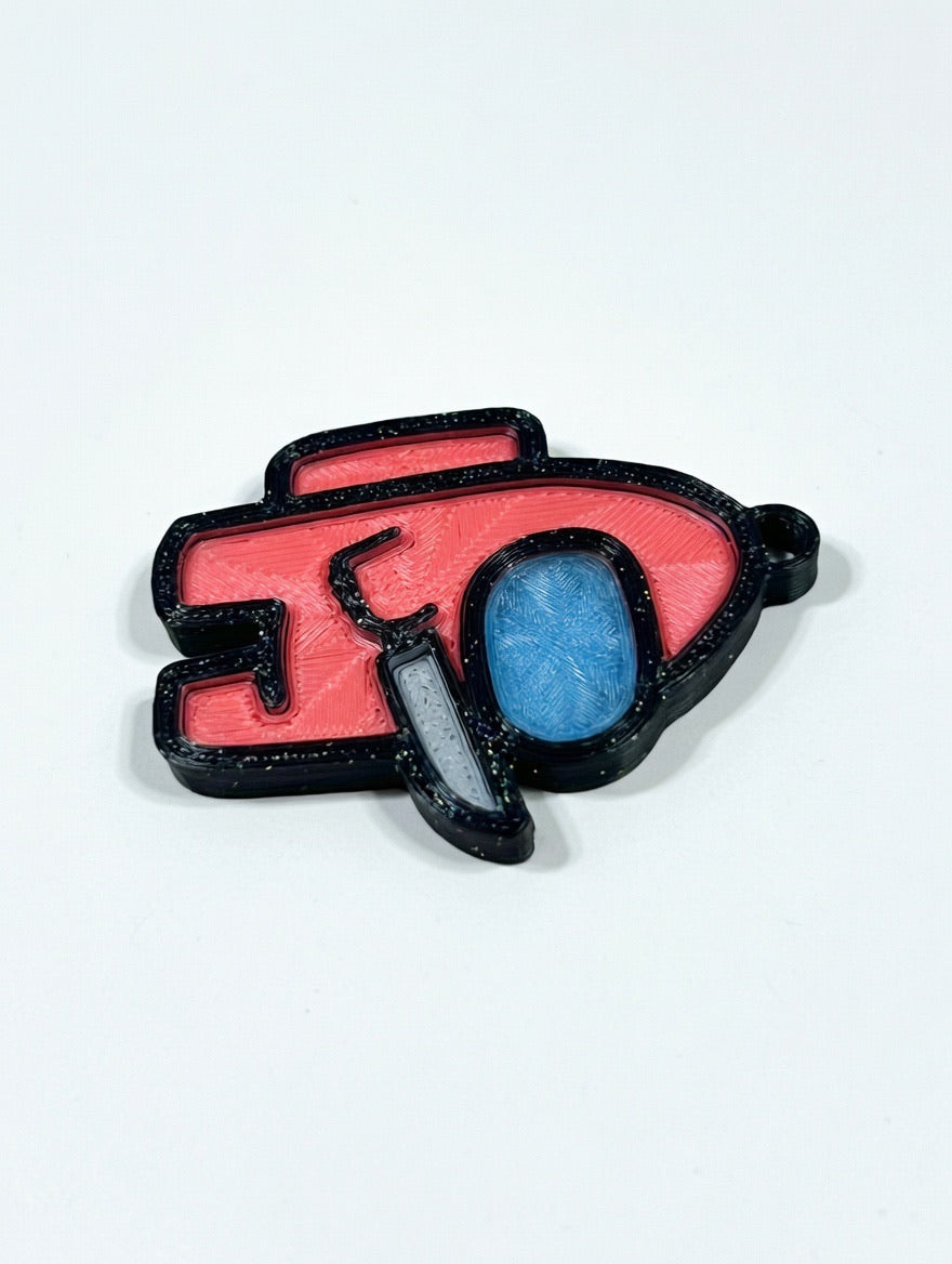 Among Us Keychain – Glow in the Dark Visor – Custom Gaming Keychain – Small Batch Handmade