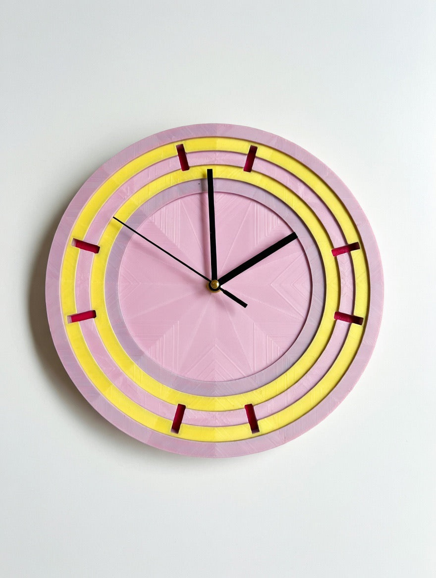Limited Edition Easter Wall Clock – One of One Pastel Modern Clock – Minimalist Designer Home Decor