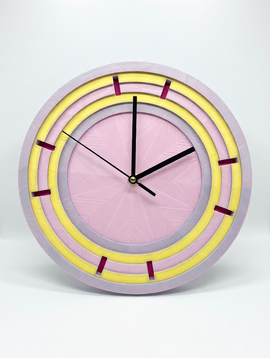 Limited Edition Easter Wall Clock – One of One Pastel Modern Clock – Minimalist Designer Home Decor
