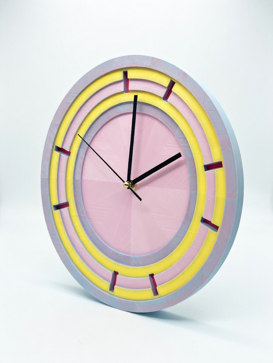 Limited Edition Easter Wall Clock – One of One Pastel Modern Clock – Minimalist Designer Home Decor
