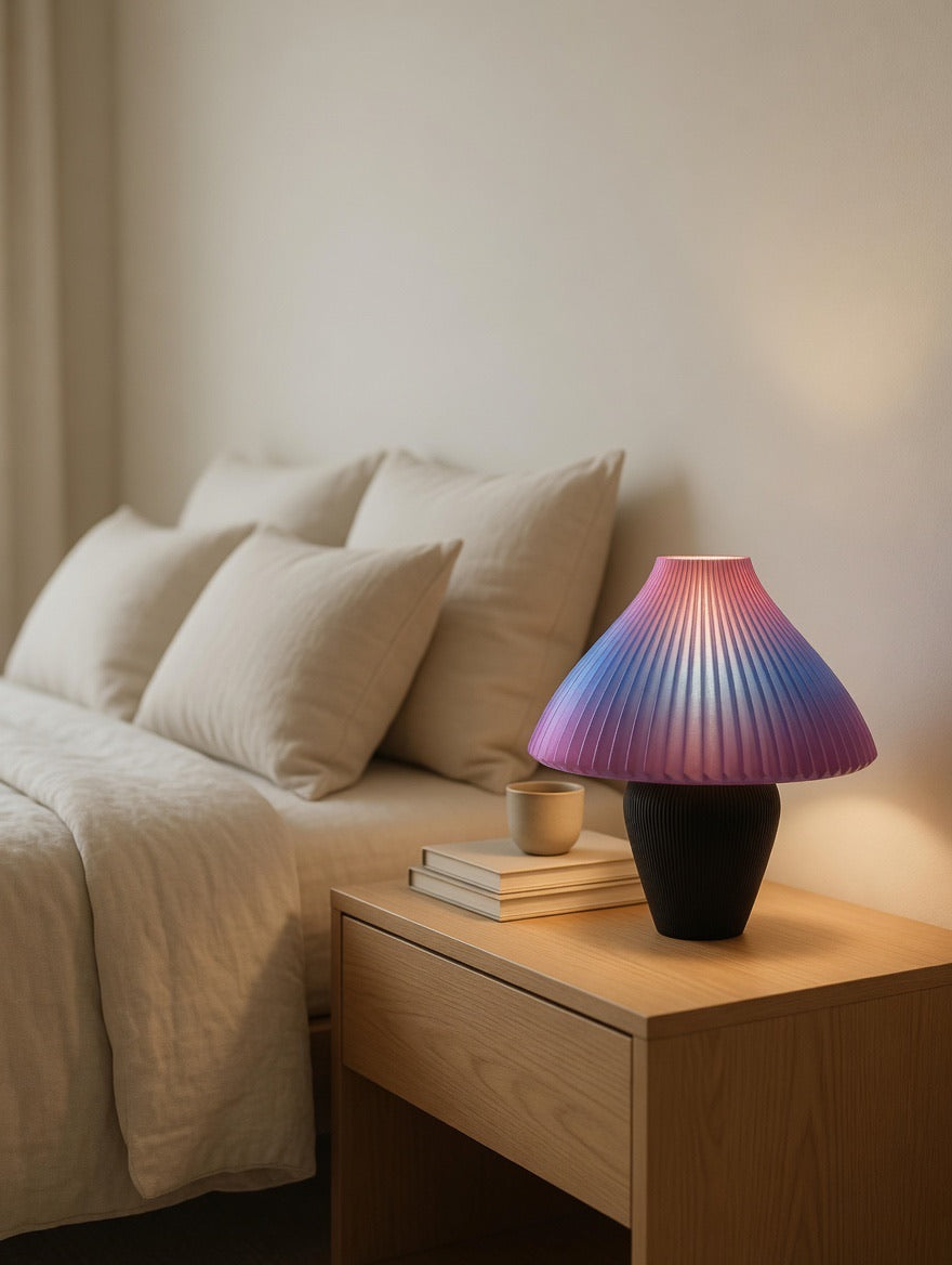 Mycelium Hikari Table Lamp — Cosmic Rose