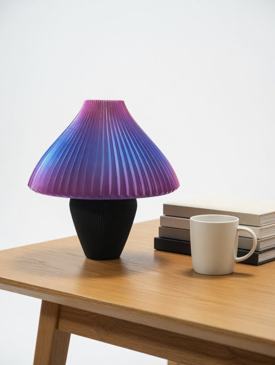 Mycelium Hikari Table Lamp — Cosmic Rose