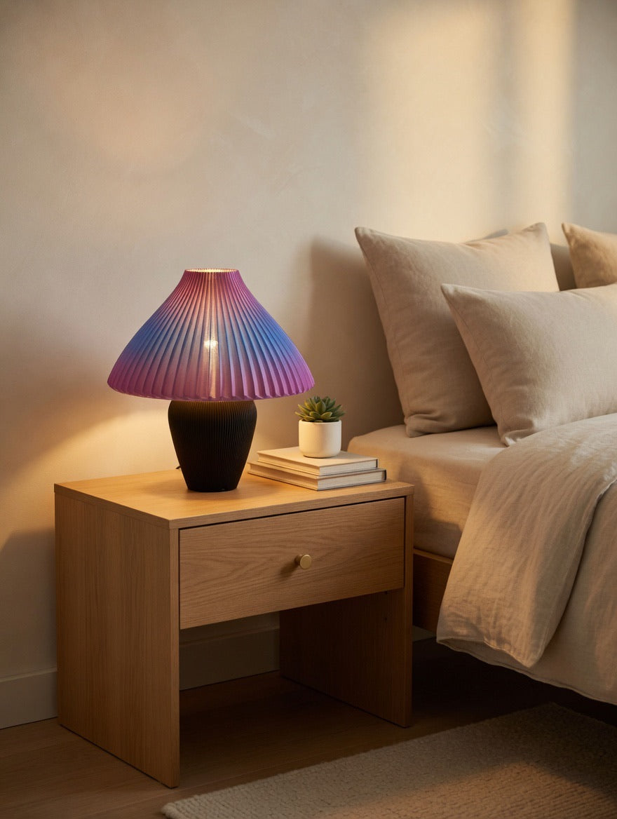 Mycelium Hikari Table Lamp — Cosmic Rose