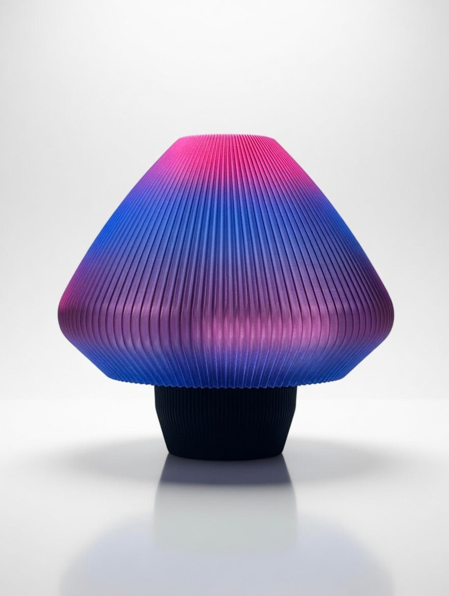 Mycelium Pleated Table Lamp — Cosmic Rose | Short