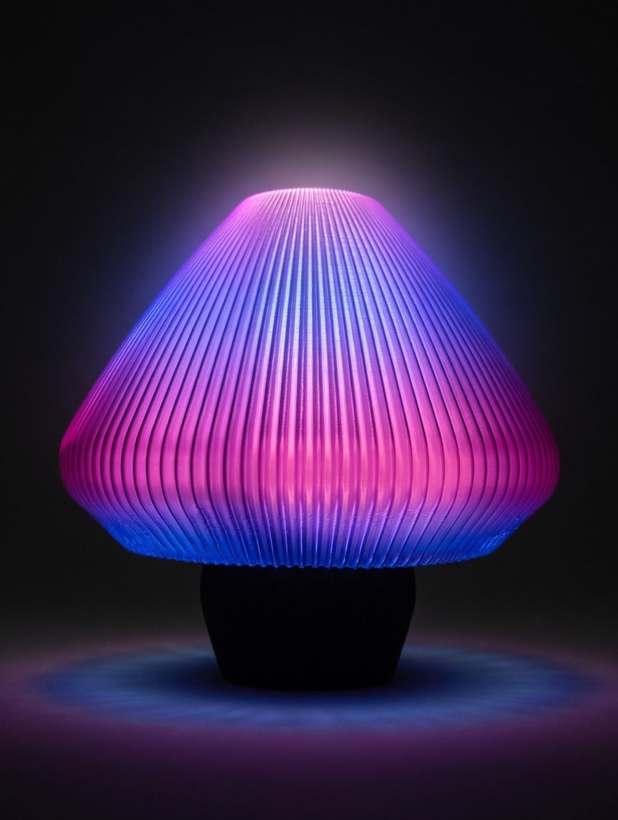 Mycelium Pleated Table Lamp — Cosmic Rose | Short