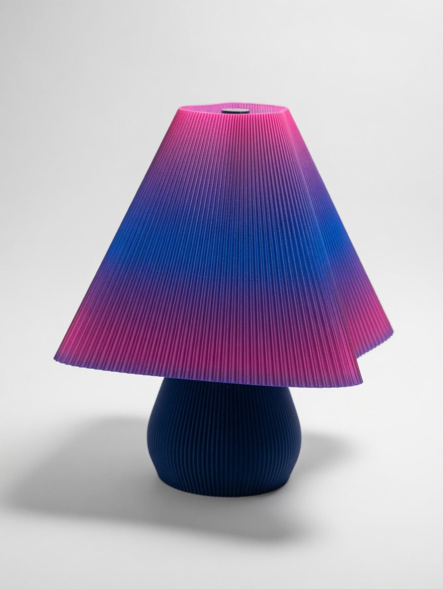 Mycelium Hikari Square Table Lamp — Cosmic Rose