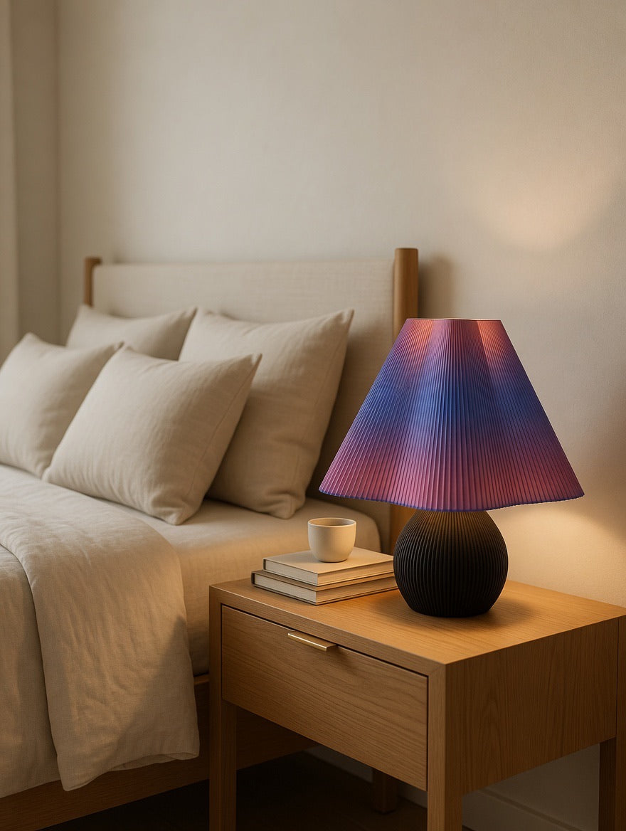 Mycelium Hikari Square Table Lamp — Cosmic Rose