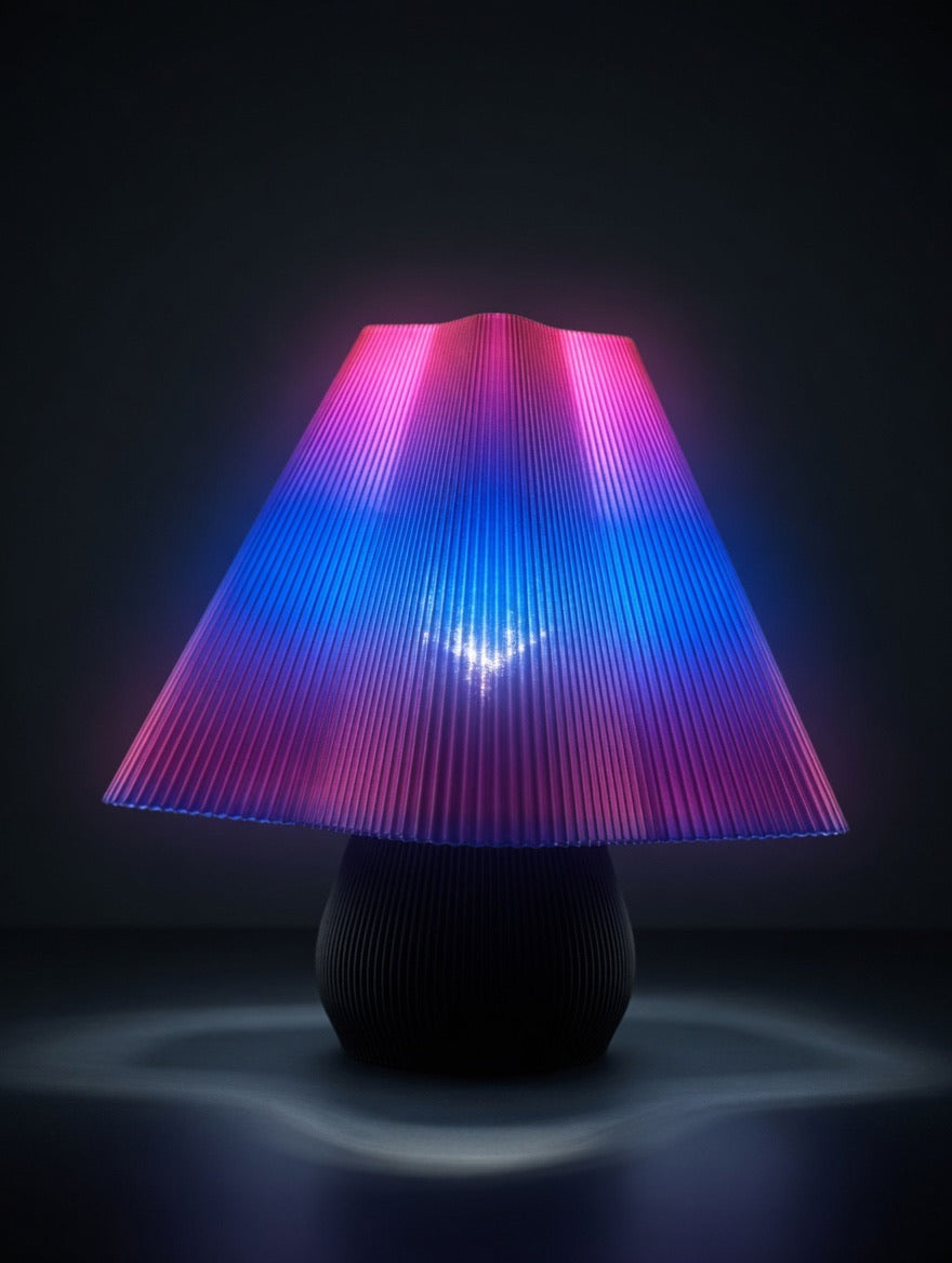 Mycelium Hikari Square Table Lamp — Cosmic Rose