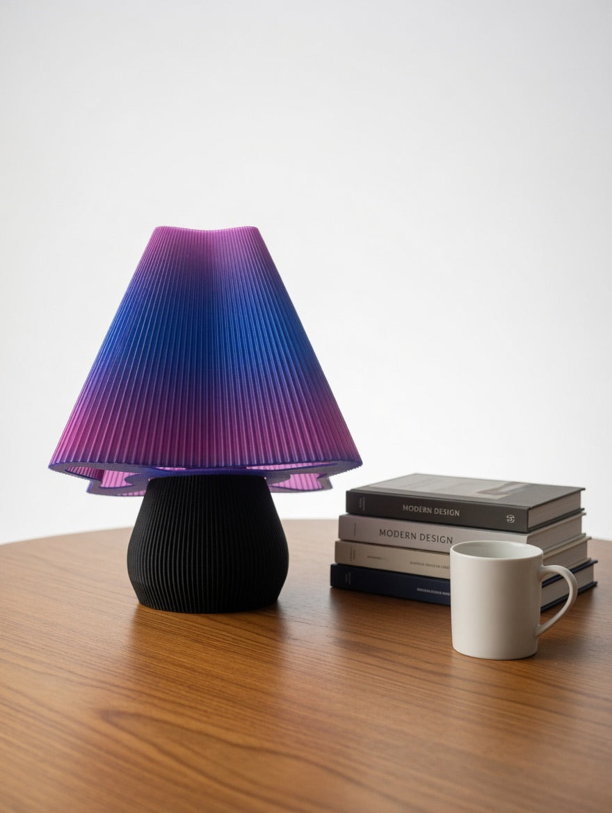 Mycelium Hikari Square Table Lamp — Cosmic Rose