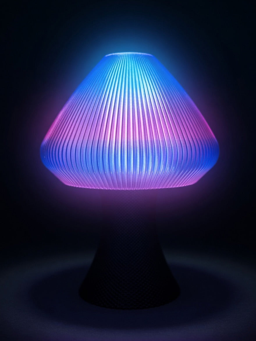 Mycelium Pleated Table Lamp — Cosmic Rose | Tall