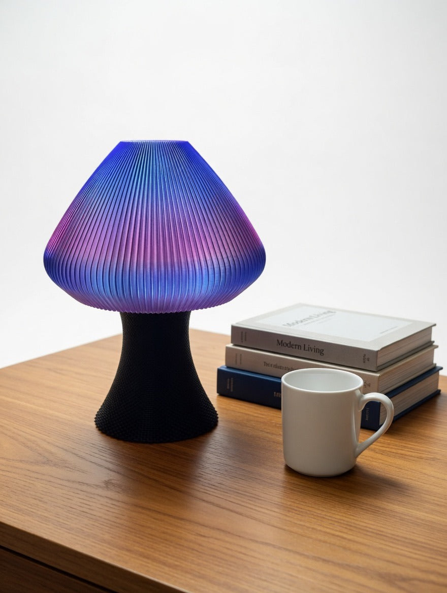Mycelium Pleated Table Lamp — Cosmic Rose | Tall