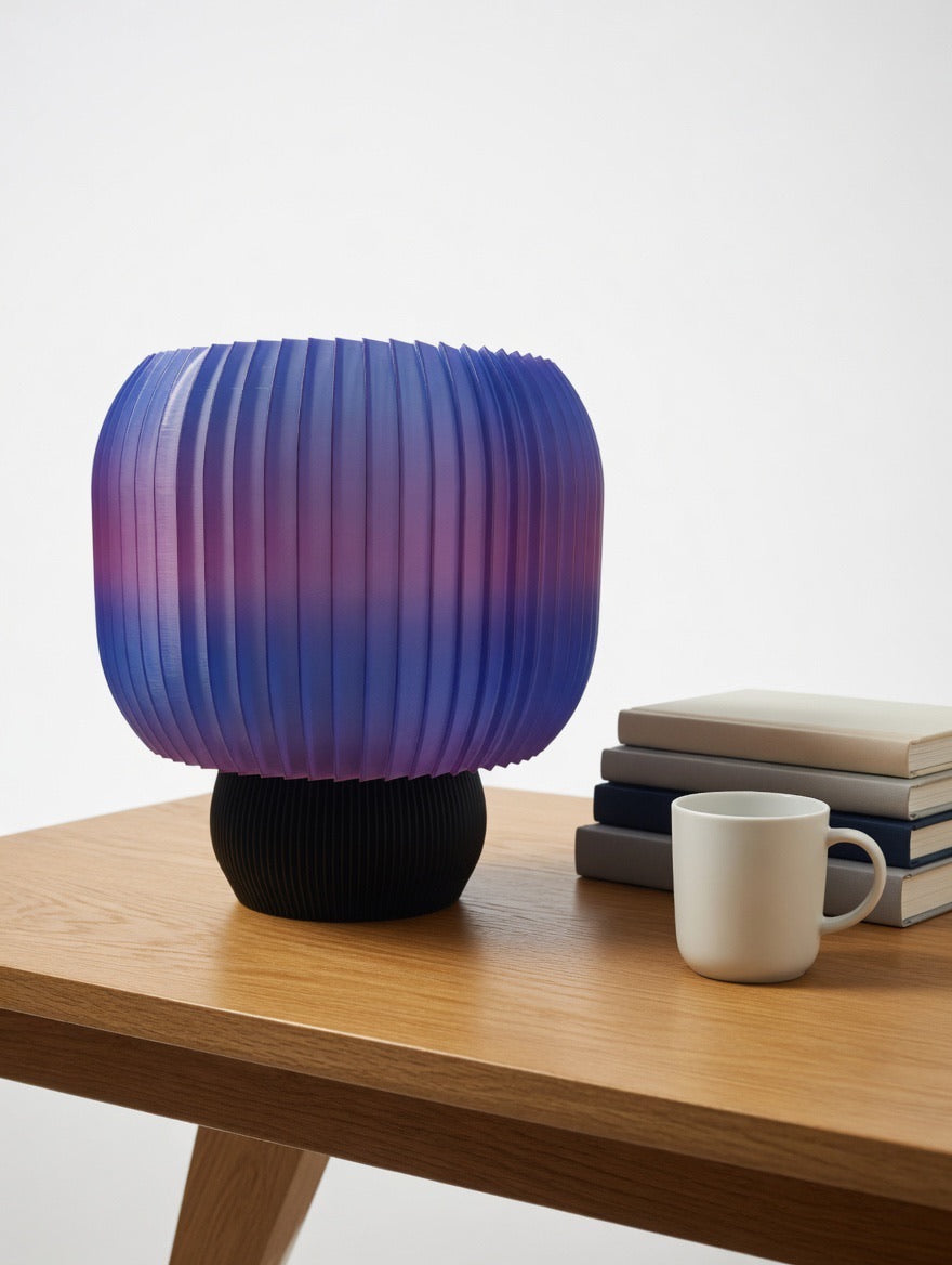 Mycelium Barrel Table Lamp — Cosmic Rose