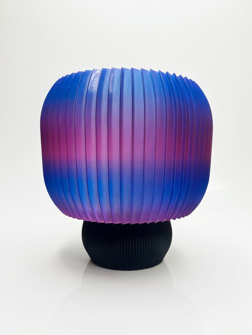 Mycelium Barrel Table Lamp — Cosmic Rose